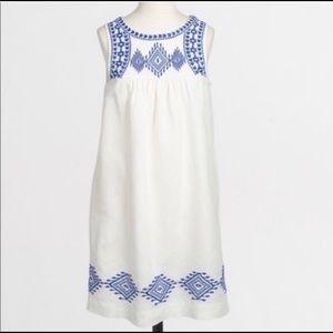 J crew embroidered shift dress